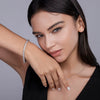925 Silver Geometric Figureeight Clasp Fullinlaid Women's Bracelet Set With Diamonds Synthetic Carbon Silicon Stone Fashion Light Luxury Highend