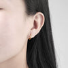 Silver 925 Geometric Flash Star Earrings For Women With Electroplating