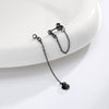 Silver 925 Geometric Inlaid Zircon Light Luxury Round Tassel Earrings