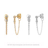 Silver 925 Geometric Inlaid Zircon Light Luxury Round Tassel Earrings