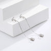 Silver 925 Geometric Inlaid Zircon Light Luxury Round Tassel Earrings
