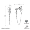 Silver 925 Geometric Inlaid Zircon Light Luxury Round Tassel Earrings