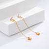 Silver 925 Geometric Inlaid Zircon Light Luxury Round Tassel Earrings
