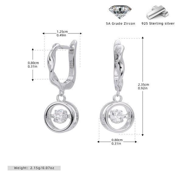 925 Silver Geometric Joker Inlaid Pendant Earrings For Women With Electroplating