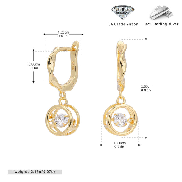 925 Silver Geometric Joker Inlaid Pendant Earrings For Women With Electroplating