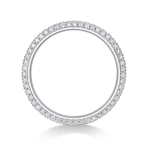 925 Silver Geometric Moissanite Ring Set With Diamonds For Women