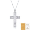 Silver Geometric Pendant Necklace Set With Diamonds