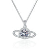 Silver Geometric Planet Surround Necklace For Women