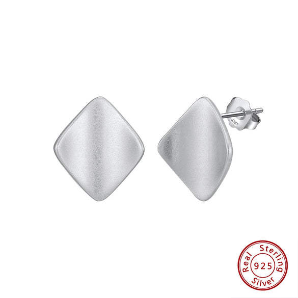 Silver Geometric Simple Retro Style Electroplated Earrings For Women