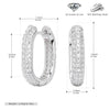 Silver 925 Geometric Ushaped Oval Inlaid Zircon Earrings For Women
