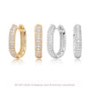 Silver 925 Geometric Ushaped Oval Inlaid Zircon Earrings For Women