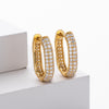 Silver 925 Geometric Ushaped Oval Inlaid Zircon Earrings For Women