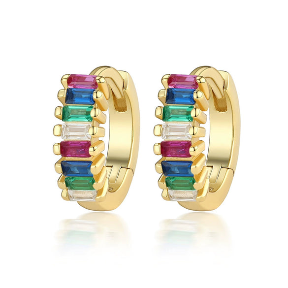 Silver Geometric Zircon Earrings For Women