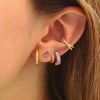 Silver Geometric Zircon Earrings For Women
