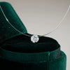 Silver Heart Shape Pendant Invisible Necklace For Women