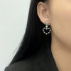 925 Silver Heartshaped Bow Earrings Inlaid With Fivepointed Star Tassel Zircon Diamond Design