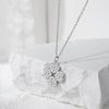 Silver Heartshaped Fourleaf Clover Necklace With Microinlaid Diamond