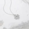 Silver Heartshaped Fourleaf Clover Necklace With Microinlaid Diamond