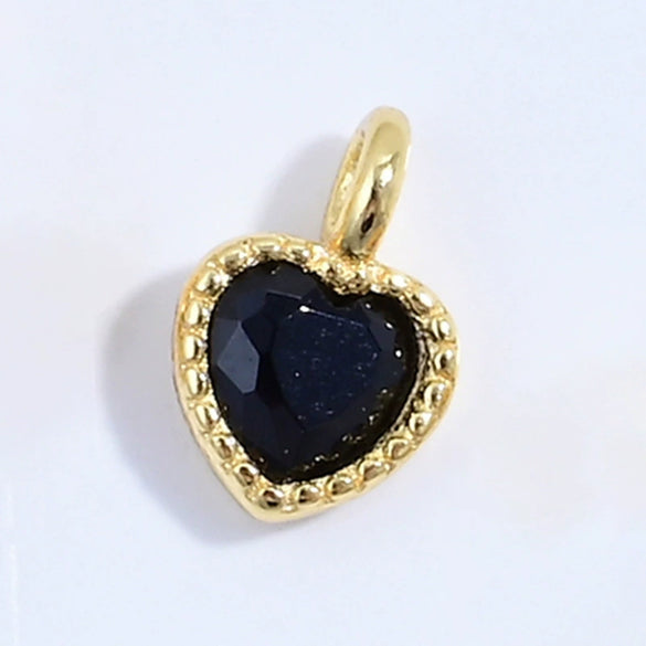 925 Silver Heartshaped Jewelry Pendant Inlaid With Colored Diamonds And Zirconia