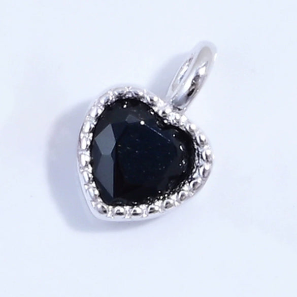 925 Silver Heartshaped Jewelry Pendant Inlaid With Colored Diamonds And Zirconia