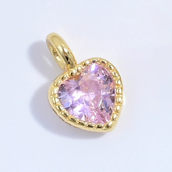 925 Silver Heartshaped Jewelry Pendant Inlaid With Colored Diamonds And Zirconia