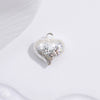 Silver Heartshaped Pendant With Stereo Gloss And Thread Grid Pattern Electroplated