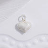 Silver Heartshaped Pendant With Stereo Gloss And Thread Grid Pattern Electroplated