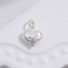 Silver Heartshaped Pendant With Stereo Gloss And Thread Grid Pattern Electroplated