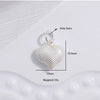Silver Heartshaped Pendant With Stereo Gloss And Thread Grid Pattern Electroplated