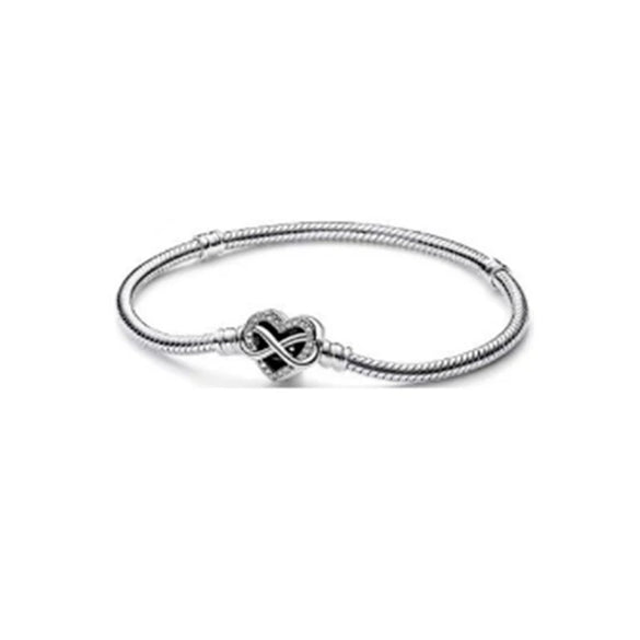 925 Silver Heartshaped Snake Chain Bracelet With Geometric Design In Gold Tone And Rose Gold Tone For Women And Men