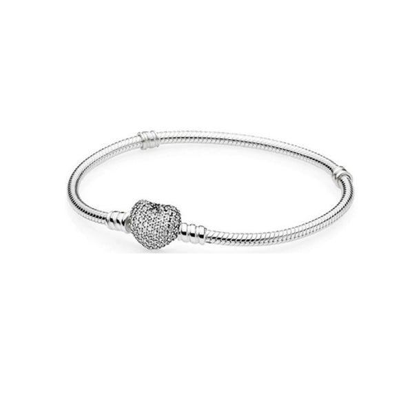 925 Silver Heartshaped Snake Chain Bracelet With Geometric Design In Gold Tone And Rose Gold Tone For Women And Men