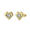 Silver 925 Heartshaped Zircon Earrings Electroplated Niche Ins Cold Style