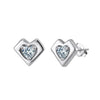 Silver 925 Heartshaped Zircon Earrings Electroplated Niche Ins Cold Style