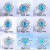 Silver 925 High Carbon Diamond Aquamarine Geometric Light Luxury Ring For Women