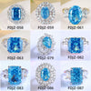 Silver 925 High Carbon Diamond Aquamarine Geometric Light Luxury Ring For Women