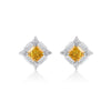 Silver 925 High Carbon Diamond Geometric Square Women's Earrings Set With Precious Stones