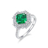 Silver Ice Flower Cut High Carbon Diamond Ring And Pendant Dualuse Jewelry Geometric Style