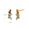925 Silver Inlaid Color Zircon Geometric Earrings Diamond Design Women's Jewelry
