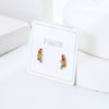 925 Silver Inlaid Color Zircon Geometric Earrings Diamond Design Women's Jewelry