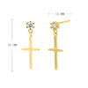 Silver Inlaid Zircon Cross Geometric Women's Earrings