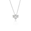 Silver Jewelry Bee Pendant Necklace With Geometric Design And Diamond Treatment For Women