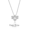Silver Jewelry Bee Pendant Necklace With Geometric Design And Diamond Treatment For Women