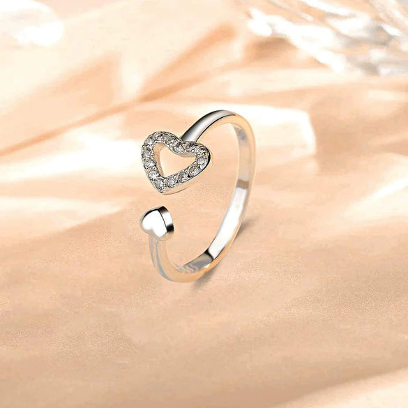 Silver Jewelry Love Diamond Mother And Daughter Opening Ring 925 Sterling Silver Geometric Electroplated