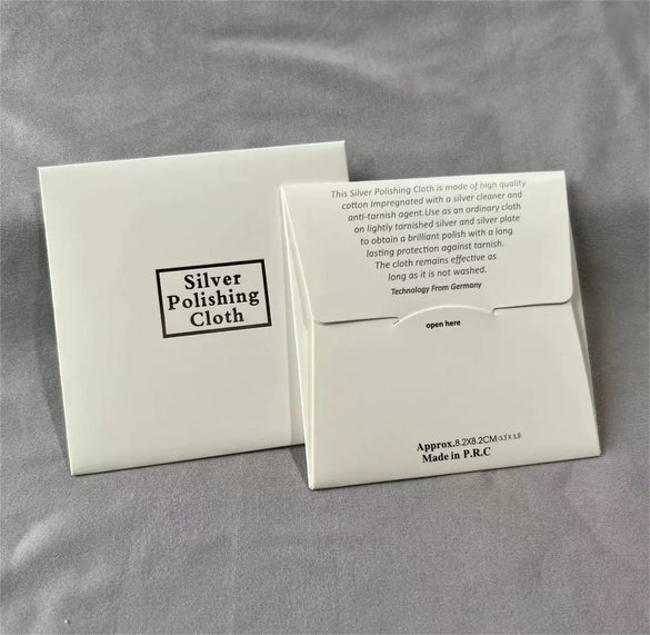 Silver Jewelry Maintenance Doublesided Velvet Cleaning Cloth Square Packaging