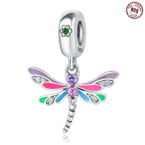 Silver Jewelry Pendant Accessories Beaded Bee Butterfly Dripping Oil Animal Style