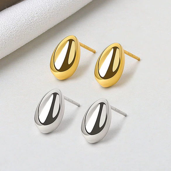 Silver Jewelry S925 Sterling Silver Geometric Oval Earrings For Women