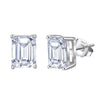 Silver Jewelry 925 Silver Geometric Emerald Cut Rectangular Pagoda Earrings Electroplated Unisex