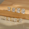 Silver Jewelry 925 Silver Geometric Emerald Cut Rectangular Pagoda Earrings Electroplated Unisex
