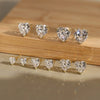 Silver Jewelry 925 Silver Geometric Heartshaped Electroplated Zircon Earrings For Women And Students