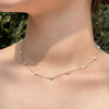 Silver Jewelry Simple Pearl Rice Bead Necklace With Geometric Pattern 925 Sterling Silver